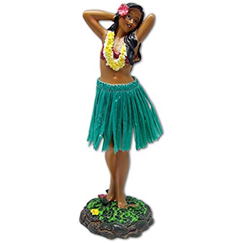 KC Hawaii Leilani Dashboard Hula Doll Flower Placing Pose 7 inches