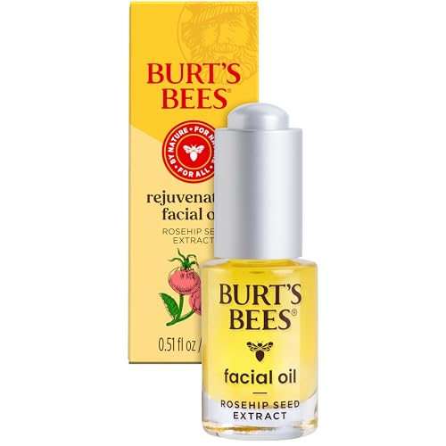 Burt's Bees Gua Sha Face Oil With Rosehip Seed Extract, Mothers Day Gifts, Reduces Appearance of Fine Lines and Wrinkles, Use with Ice Roller & Facial Tools, Natural Origin Skin Care, 0.51 fl. oz.