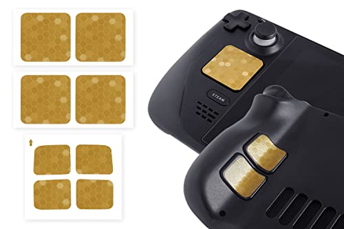 TALONGAMES Touchpad Protector Compatible with Steam Deck Touch Trackpad (Trackpads Protector + 4 Keys Protector, Honeycomb Hex - Gold)