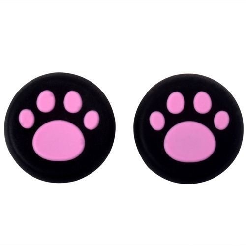 Ambertown Analog Silicone Thumb Stick Grips Cap Joystick ThumbSticks Caps Cover for PS4 PS3 Xbox One Xbox 360 PS2 Game Controllers (2 x Pink Cat Dog Paw)