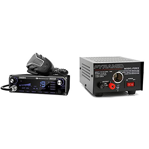 Uniden BEARCAT 980 40-Channel SSB CB Radio with Sideband NOAA WeatherBand,7-Color Digital Display PA/CB Switch and Noise Cancelling Mic, Wireless Mic Compatible | Pyramid PS9KX Universal Compact Bench Power Supply-5 Amp Linear Regulated Home Lab Benchtop Converter