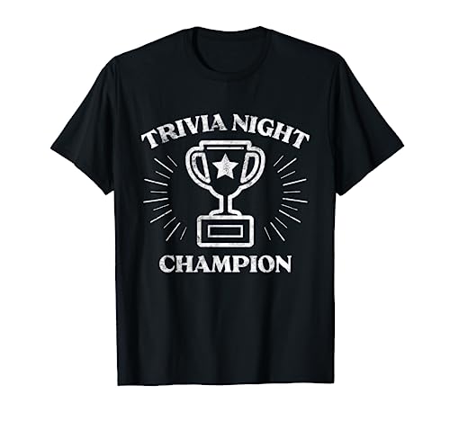 Trivia Night Champion Winner Trophy Quiz Game Prize Champ T-Shirt