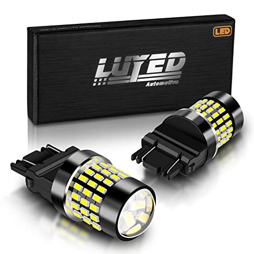 LUYED 3157 LED Bulb Turn Signal Light 1800 Lumens Super Bright 3056 3156 3057 3057K 3157 4157 LED Bulbs with Projector for Tail Lights Backup Reverse Lights,Xenon White,Pack of 2