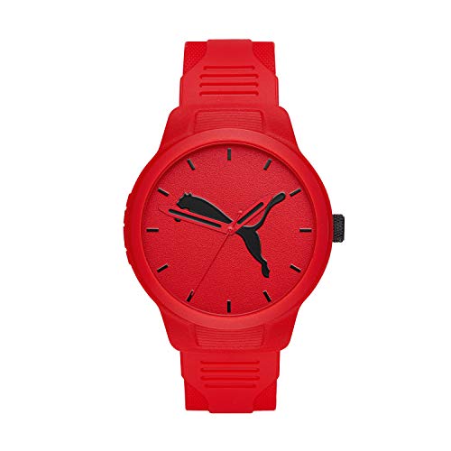 PUMA Men Reset V2 Polyurethane Watch, Color: Red (Model: P5003)