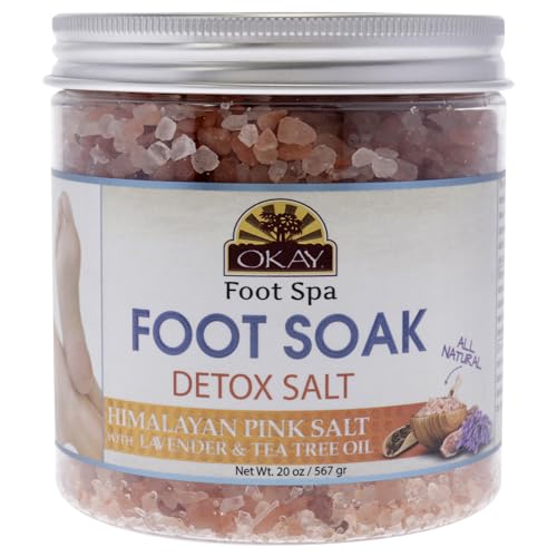 Okay Himalayan Pink Salt Detoxifying Foot Soak With & Tea Tree Oil, lavender, 20 Ounce