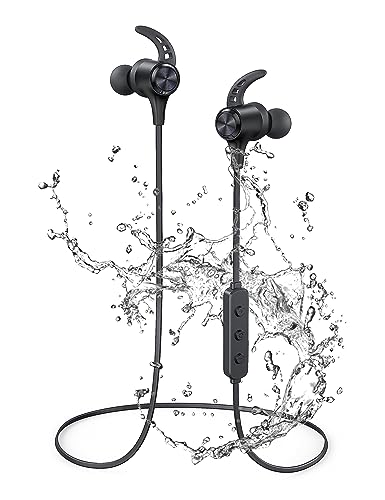 Bluetooth Headphones, Bluetooth 5.2 Stereo aptX Wireless Earbuds Bass Magnetic Neckband IPX7 Waterproof Bluetooth Earbuds Bulit-in Mic with 24H Playtime, Lightweight Earphones for Sport, Gym, Running