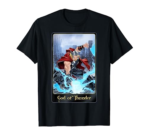 Marvel Thor God Of Thunder Card Art Graphic T-Shirt T-Shirt