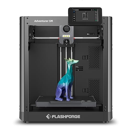 FLASHFORGE Adventurer 5M 3D Printer, 600mm/s High-Speed Fully Auto Leveling Printer with Quick Detachable 280℃ Nozzle, Effective Dual-Channel Cooling, Core XY Structure, Print Size 220x220x220mm