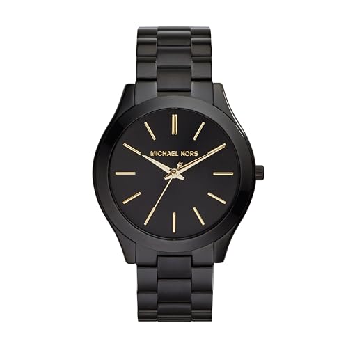 Michael Kors Slim Runway Three-Hand Black Stainless Steel Women's Watch (Model: MK3221)