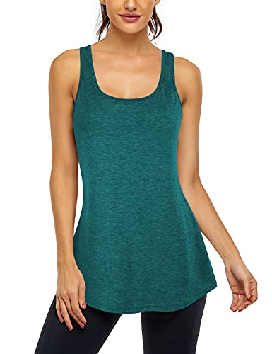 Cestylle Yoga Tank Tops for Women, Mother's Day Moisture Wicking Shirts with Removable Pads Morning Walking Sportwear Performance Stretchy Sleeveless Tunic for Jogger Medium