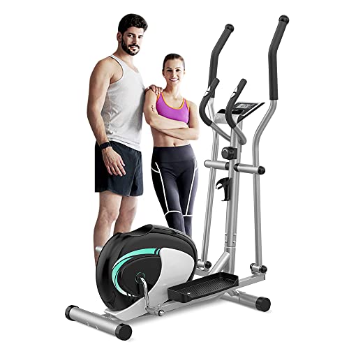 Dripex Elliptical Machine, Elliptical Trainer for Home Use with Hyper-Quiet Magnetic Driving System, Pulse Rate Grip, 8 Resistance Levels, 6KG Flywheel, LCD Monitor, Device Holder