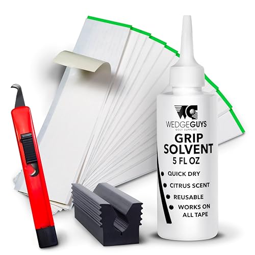 Wedge Guys Golf Grip Kits for Regripping Clubs - Professional Quality Options Include Hook Blade, 15 or 30 Tape Strips, 5 8 oz Club Kit Solvent & Rubber Vise Clamp