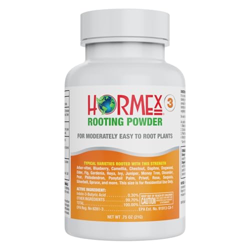 Hormex Rooting Powder #3 - for Moderately Easy to Root Plants - 0.3 IBA Rooting Hormone for Plant Cuttings - Fast & Effective - Free of Alcohol, Dye, Gel & Preservatives for Healthier Roots, 21g