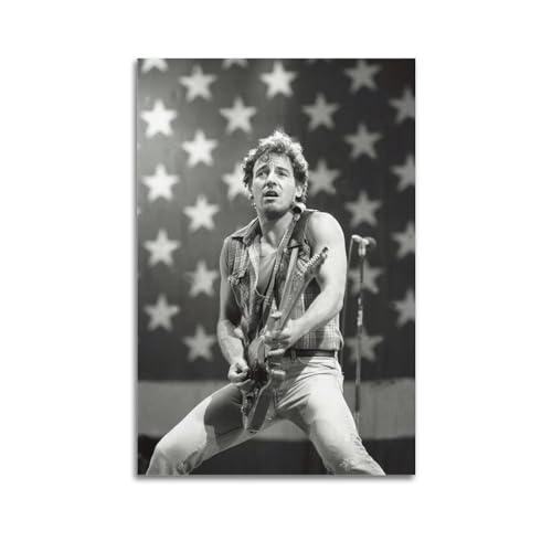 KARFRI Bruce singer Springsteen Poster Rock Poster Star Poster Character Poster Painting Canvas Posters Art Picture Print Modern Family Decor Posters 12x18inch(30x45cm)