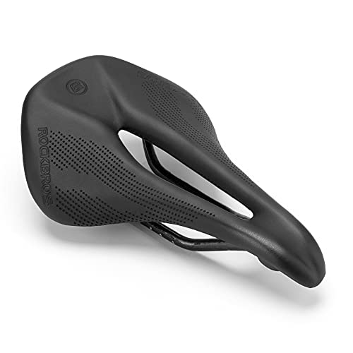 ROCKBROS Bike Seat Lightweight Carbon Fiber Bike Saddle Comfortable Road Bike Seat Bicycle Accessories for Men Women Pneumatic Cycling Saddle Cushion Shock Absorbing for Road MTB Mountain Bikes