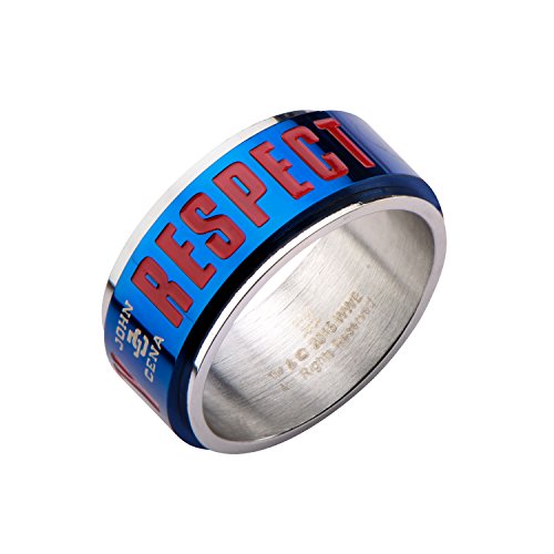 WWE Jewelry John Cena Hustle Loyalty Respect Stainless Steel Men's Spinner Ring, Size 13