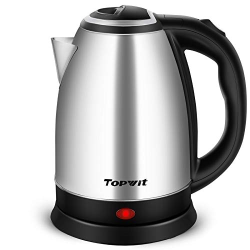 TOPWIT Electric Kettle, 2.0L Hot Water Kettle Electric, BPA-Free Stainless Steel Tea Kettle, Electric Kettles for Boiling Water with Fast Boil, Auto Shut-Off & Boil Dry Protection, Silver