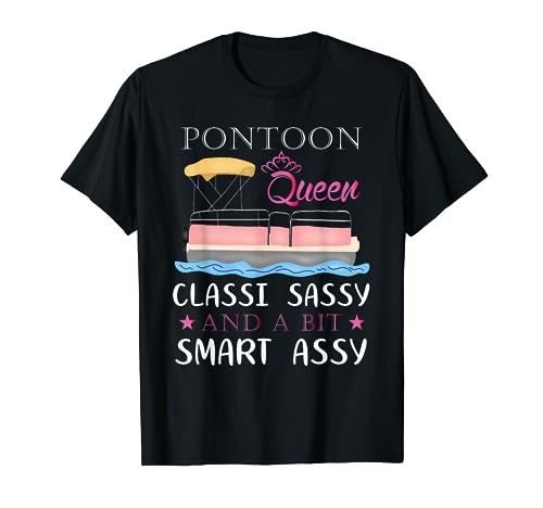 Pontoon Queen Woman Girls Gift - Pontoon Boat Gift T-Shirt