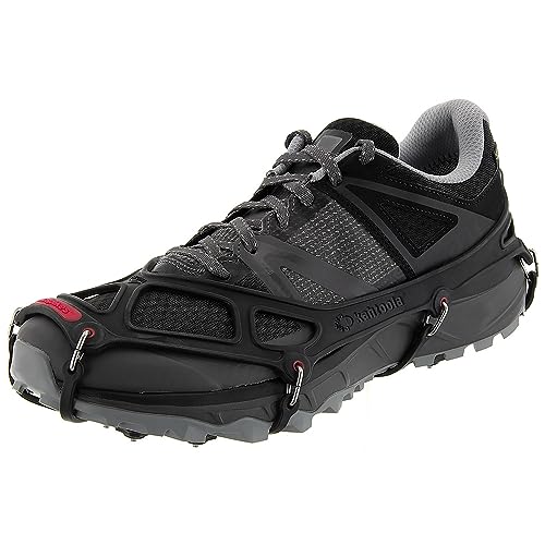 Kahtoola EXOspikes Footwear Traction for Winter Hiking & Running in Snow, Ice & Rocky Terrain - Black - Large