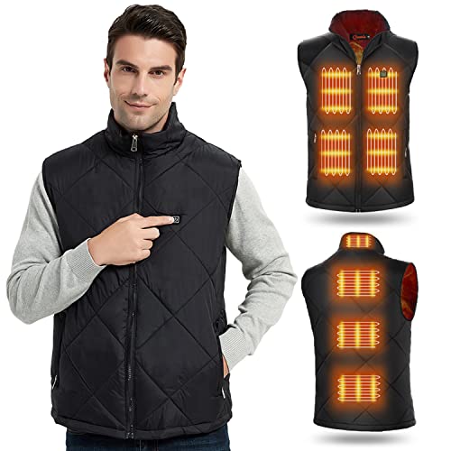 FERNIDA Heated Vest for Men Winter Warm Outdoor Hiking USB Charging Electric Heating Vest 8 Heated Zones (Battery Not Included),XX-Large