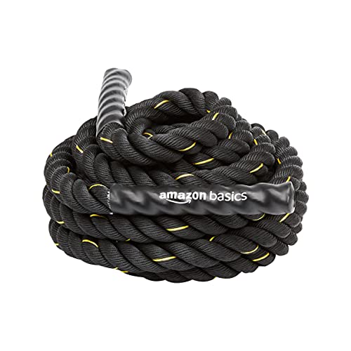 Amazon Basics Heavy Exercise Training Workout Battle Rope, 1.5 Inch Diameter x 30 Ft Length, Black