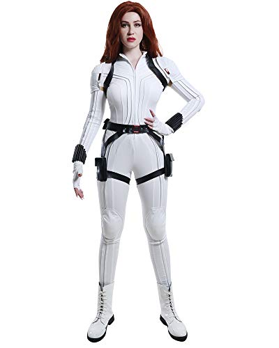 Cosplay.fm Women's White Widow Bodysuit Jumpsuit Cosplay Costume (White, X-Large)