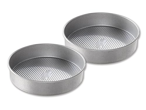 USA Pan Bakeware Round Cake Pan, 9 inch, Nonstick & Quick Release Coating, Made in the USA from Aluminized Steel, Set of 2