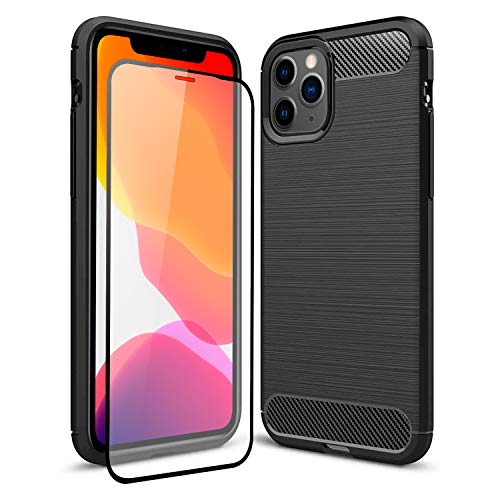 Olixar for iPhone 11 Pro Case with Screen Protector - 360 Full Body Coverage Hard PC - Dual Layer Rugged Heavy Duty Cover - Shockproof Tempered Glass - Sentinel - Black