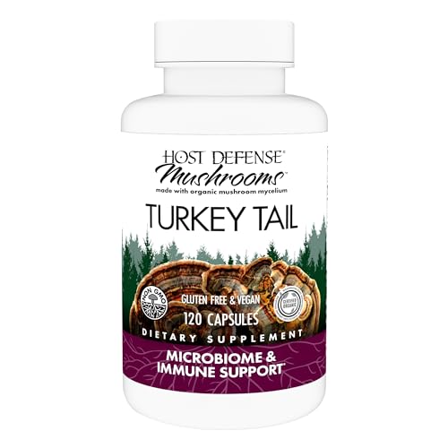 Host Defense Turkey Tail Capsules - Digestive Health & Immune Response Support Supplement - Mushroom Supplement for Gastrointestinal & Gut Microbiome Support - 120 Capsules (60 Servings)*