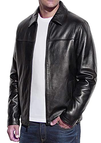 Men's Genuine Lambskin Leather Classic Biker Style Jacket | Lambskin Jacket Men (M)