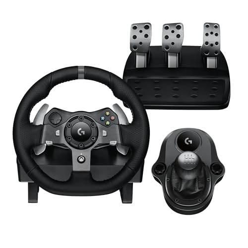 Logitech G920 Driving Force Racing Wheel and Pedals, Force Feedback + Logitech G Driving Force Shifter - Xbox Series X|S, Xbox One and PC, Mac - Black