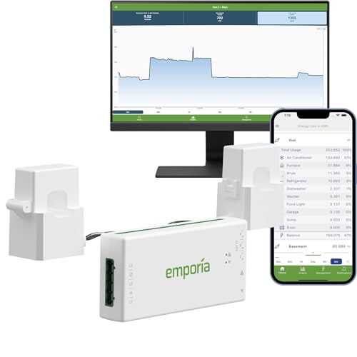 Emporia Gen 3 Smart Home Energy Monitor | Home Energy Automation and Control | Real Time Electricity Monitor/Meter | Solar/Net Metering