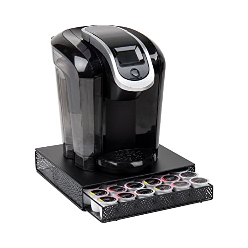 Mind Reader Single Serve Coffee Pod Drawer, 36 Pod Capacity, Countertop Organizer, Metal, 12.75' L x 13' W x 3' H, Black