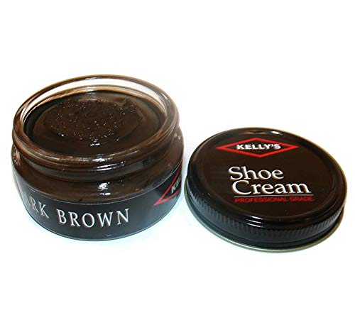 Kelly's Shoe Cream - Professional Leather Shoe Polish - 1.5 oz - Dark Brown