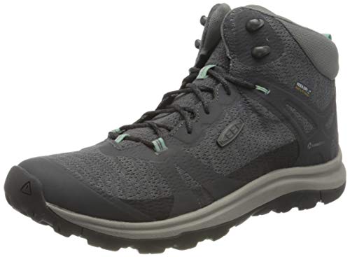 KEEN Women’s Terradora 2 Waterproof Mid Height Hiking Boot, Magnet/Ocean Wave, 8 M (Medium) US, 8, 8