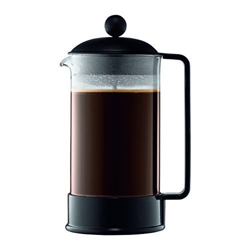 Bodum 34 oz Brazil French Press Coffee Maker, High-Heat Borosilicate Glass, Black - Made in Portugal