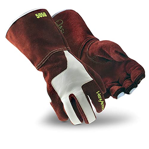 HexArmor Welding Heat Resistant with HexHide Safety Work Gloves | HeatArmor 5050 | X-Large