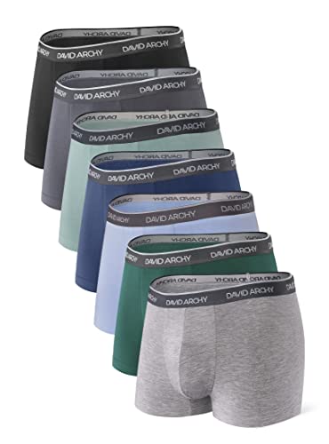 DAVID ARCHY Boxer Briefs for Men Pack Soft Rayon Made from Bamboo Underwear No Fly Trunks