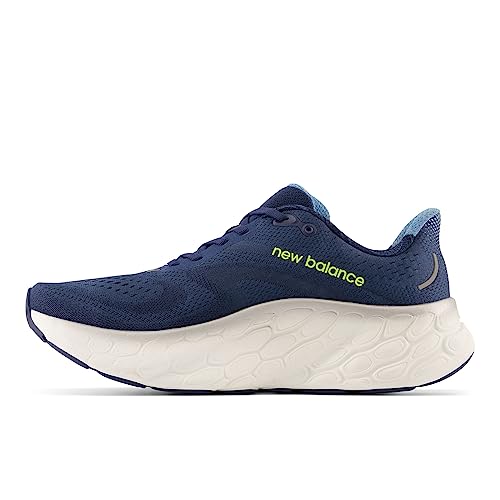 New Balance Men's Fresh Foam X More V4 Running Shoe, Nb Navy/Cosmic Pineapple/Heritage Blue, 11
