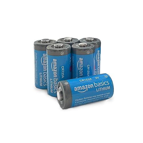 Amazon Basics 6-Pack CR123A Lithium Batteries, 3 Volt, Up to 10-Year Shelf Life