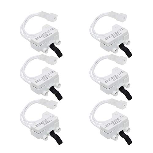 3406107 Dryer Door Switch by Beaquicy - Replacement for Whirlpool, Ken-more, Roper, Amana, Crosley Dryer (6-Pack)
