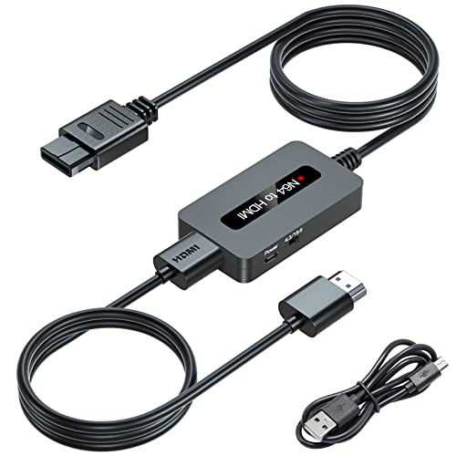 TIXILINBI N64 to HDMI Converter, Support 4 : 3 and 16 : 9 Aspect Ratio Output Switch, Nintendo64 to HDMI Cable Compatible with Nintendo N64/ Super SNES/NGC