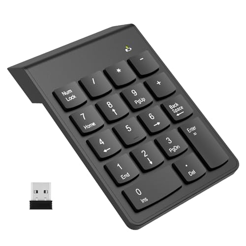 NOOX Efficient Wireless Numpad Numeric Keypad Number Pad for Laptops Computer Desktop Office Accessories Financial Accounting - 10 Key Number Numpad for Business and Everyday Use
