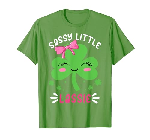 St Patricks Day Shirt Sassy Little Lassie Funny Kids Girl T-Shirt