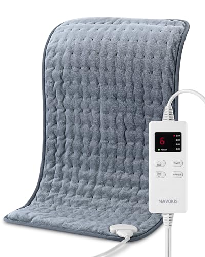Heating Pad for Back Pain Relief, MAVOKIS Heating Pads for Cramps with Auto Shut Off Large, 6 Heat Settings Electric Heat Pad for Neck and Shoulder, 12' x 24', Moist Heat Option, Super Soft