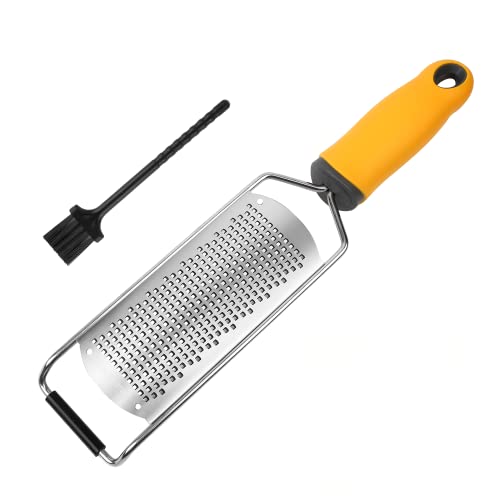 Pro Zester Grater, Lemon Zester, Parmesan Zester, Chocolate, With Razor-Sharp Stainless Steel Blade, Protective Cover and Cleaning brush, Dishwasher Safe, by Nspring