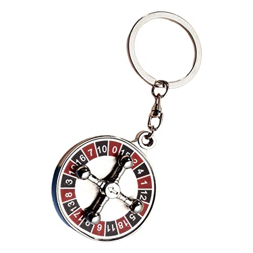 VALICLUD Metal Mini Russian Roulette Keychain Bag Hanging Decor Roulette Wheel Keychain Funny Keychain Novelty Key Ring Compass Keychain Wallet Exquisite Keychains Handbag Charm To Rotate