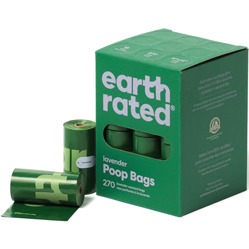 Earth Rated Dog Poop Bags, Guaranteed Leak Proof and Extra Thick Waste Bag Refill Rolls For Dogs, Lavender Scented, 270 Count