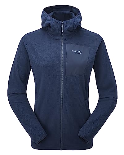 RAB Women’s Tecton Hoody Full-Zip Fleece Jacket for Hiking & Climbing - Deep Ink - Medium