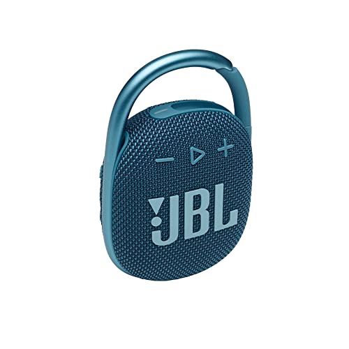 JBL Clip 4 - Portable Mini Bluetooth Speaker, big audio and punchy bass, integrated carabiner, IP67 waterproof and dustproof, 10 hours of playtime, speaker for home, outdoor and travel (Blue)